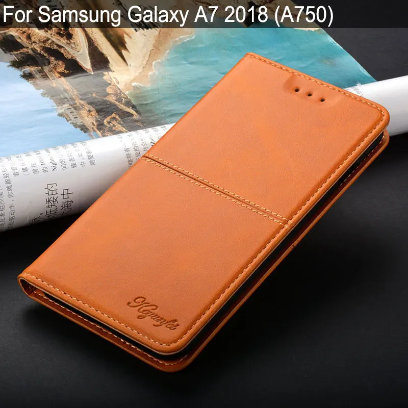 

for Samsung Galaxy A7 2018 case A750 luxury Vintage Leather Flip cover Stand Card Slot case for Samsung Galaxy A7 2018 funda