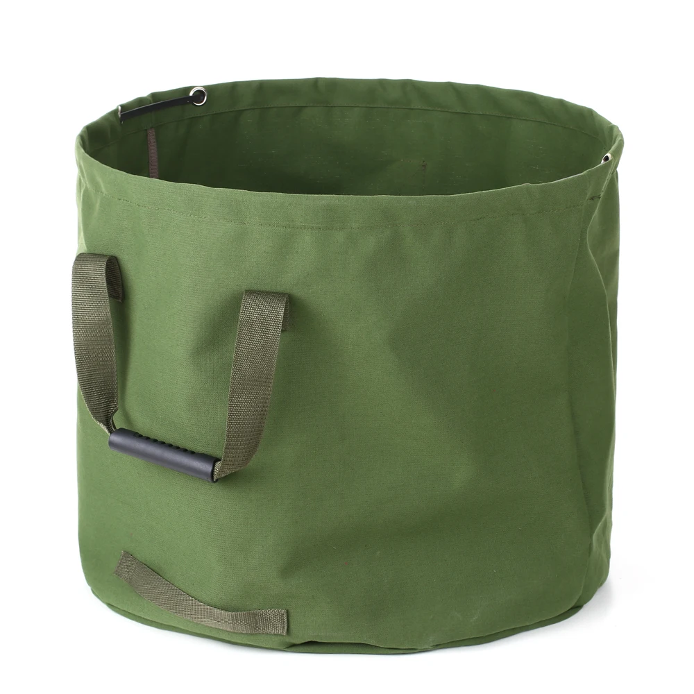 Collapsible Garden Bag Canvas Reusable Gardening Bag Water Resistant Garden Waste Bag For Sack Yard