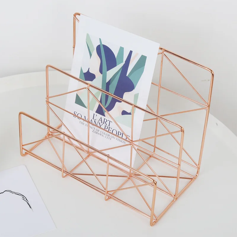 

Coloffice Iron Art European Simple Metal Bookend Creative Book Stand Simple Student Desktop File Holder Office School Supplies