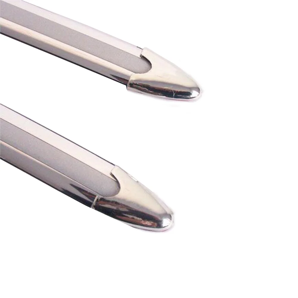 4PCS CAR AUTO BUMPER ANTI-SCRATCH STICKER SILVER CHROME CORNER PROTECTOR GUARD STRIPE DIY FRONT REAR COLLISION PROTECTION BAR car stickers car door stickers bumper corner protector car bumper sticker