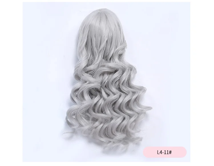 BJD парик 1/4 длинные вьющиеся взрыва высокая температура волос Серебряный коричневый для 1/4 BJD Minifee Luts куклы аксессуары
