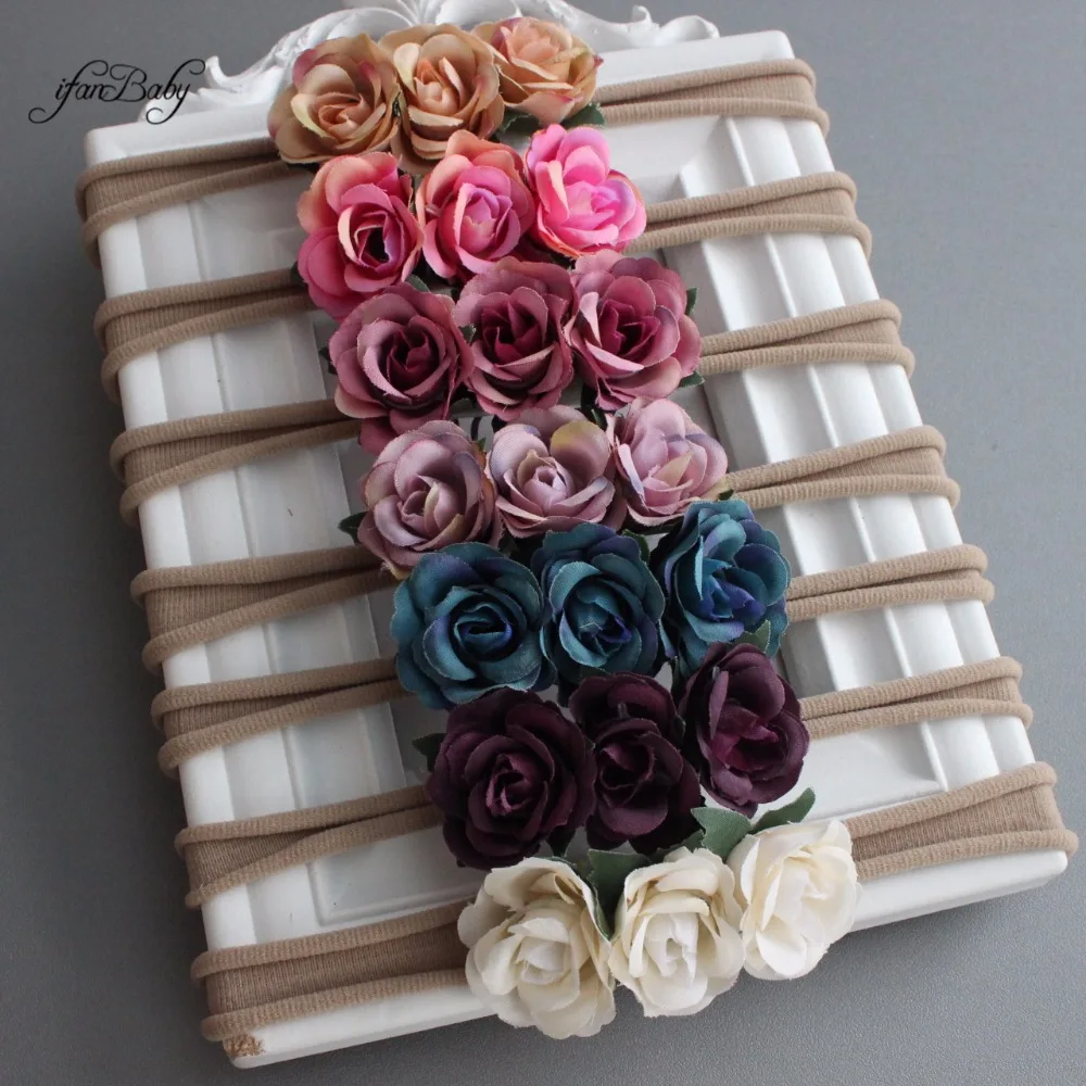kids nylon Rose flower headband