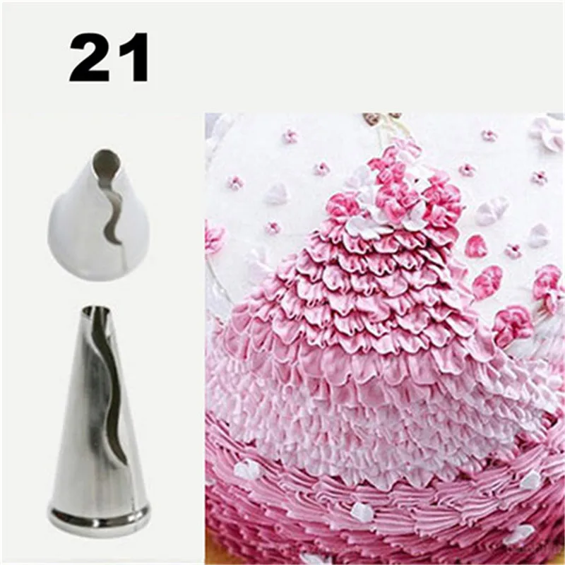 

VOGVIGO #21 Stainless Steel Nozzles Pipes Pastry Nozzle Wedding Cakes Skirts Dresses fondant cake decorating tools