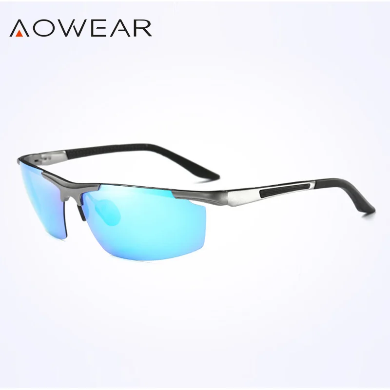 Солнцезащитные очки AOWEAR A51 Мужские поляризационные зеркальные в алюминиево