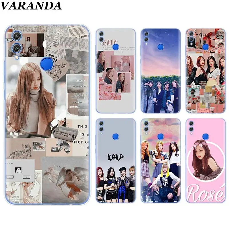 

BLACK PINK BLACKPINK Soft TPU Cover Case Coque for Huawei Honor View 20 Y6 Y7 Y9 8X 8C 8S 8A 9 10 Lite 20i 2019 Silicone Case