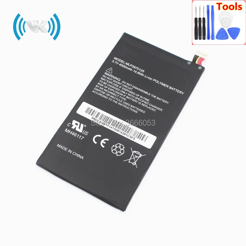 Новый встраиваемый литий-полимерный аккумулятор VK 4000mAh/14.8Wh 3 7 V MLP3970125 для Verizon Elipsis