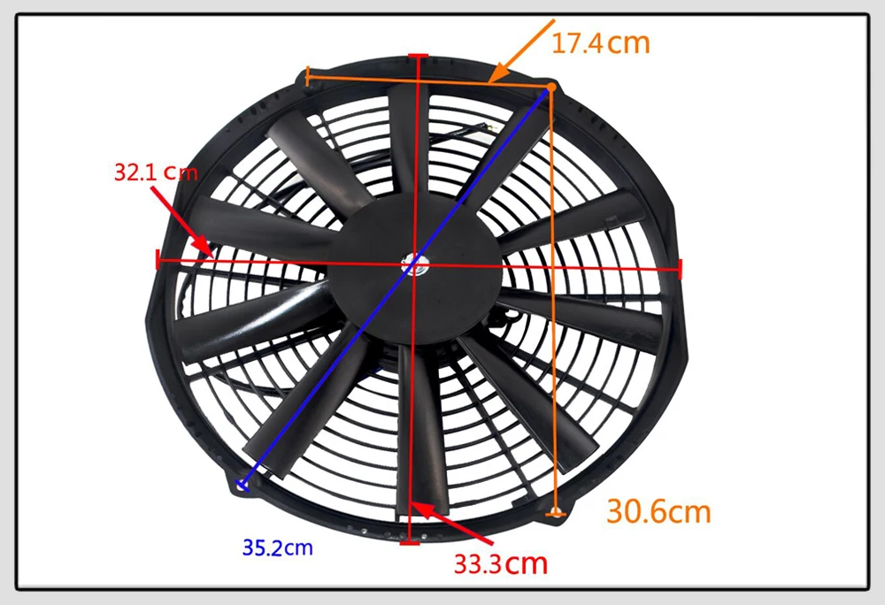 7 9 10 12 13 14 дюймов Универсальный 12 в 80 Вт Тонкий Реверсивный черный клинок электрический радиатор охлаждения Авто Вентилятор монтажный комплект