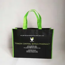 1000 шт/партия многоразовый Шелковый нетканый с рисунком черная Экологичная сумка для покупок, большая Нетканая Сумочка для обуви