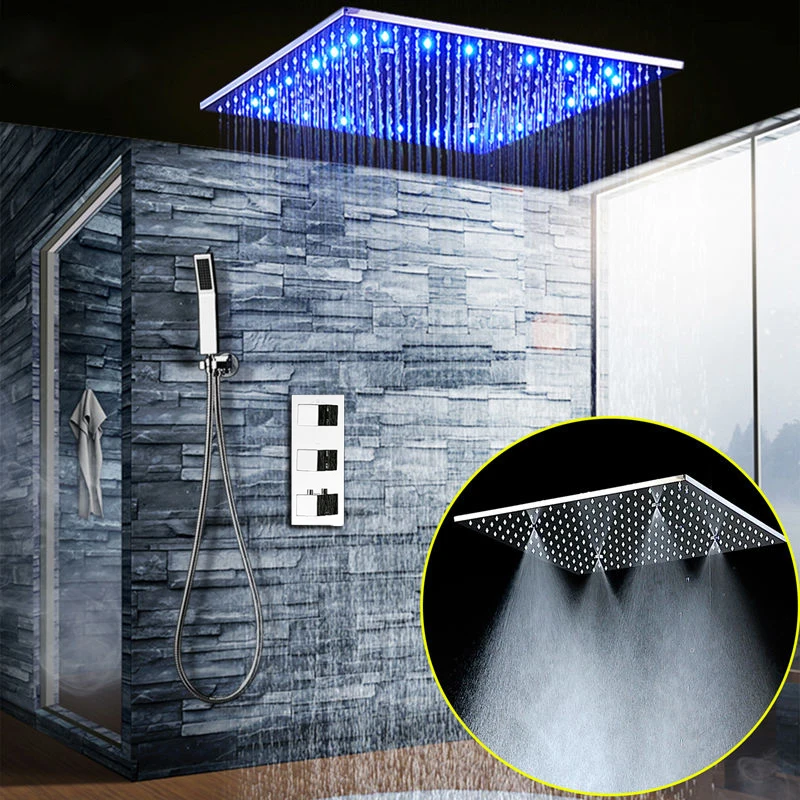 Luxury Shower Set 20 Inch Led Large Mist Rain Shower Head