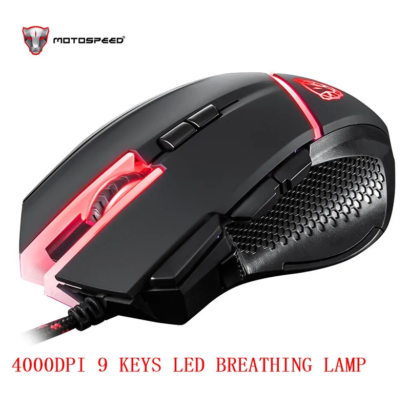 Motospeed V18 Gaming Wired Mouse 7 Button 4000DPI 8-grade LED Optical USB Precision Optical 9Keys Breathing Lamp with 1.8m Cable Motospeed V18 Gaming Wired Mouse 7 Button 4000DPI 8-grade LED Optical USB Precision Optical 9Keys Breathing Lamp with 1.8m Cable