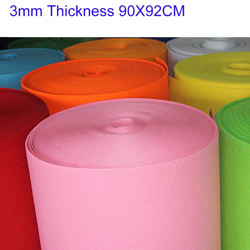 

2016 Newest 3mm Thickness Solid Felt Polyster Nonwoven Fabric for Handmade DIY 90*92cm