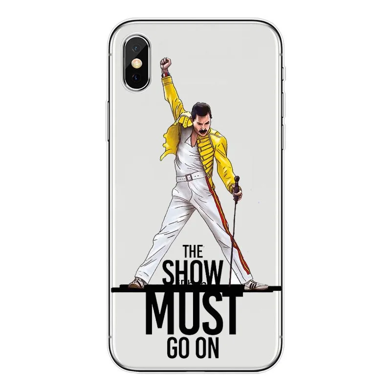Freddie Mercury Rainha banda Soft Phone silicone TPU caso de telefone Para Apple iPhone 4 5 6 7 8 mais X Plus Fundas Coque Capa