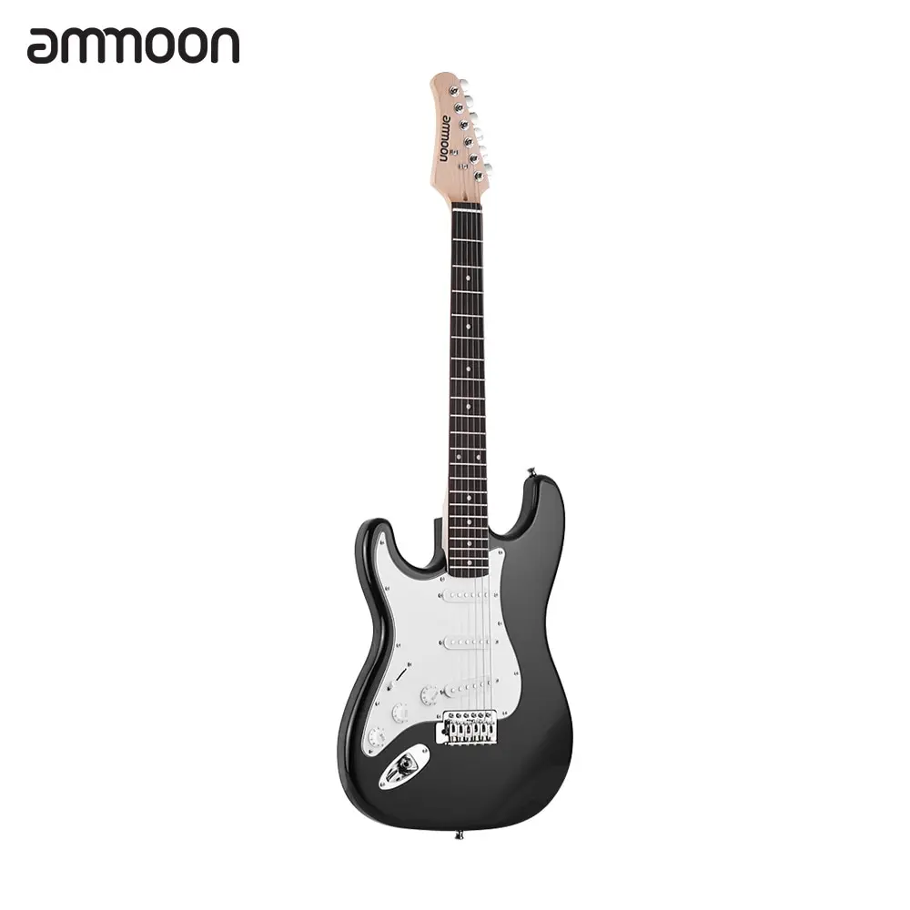 

ammoon Electric Guitar 21 Frets 6 String Paulownia Body Maple Neck Solid Wood with Speaker Pitch Pipe Guitar Bag Strap Left Hand