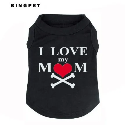 12,, футболка с принтом собаки с надписью «I LOVE MY MOM», 3 цвета, смешанные