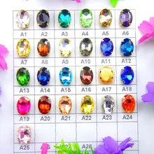 Cristal de vidro ouro garra configurações 7 tamanhos várias cores mix forma oval costurar em strass contas vestuário sapatos acessórios diy