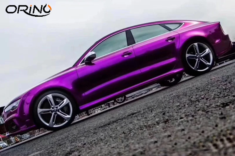 US $281.20 Super Glossy Metal Dark Purple Vinyl Film Gloss Metallic Car Wrap Foil Air Bubble DIY Styling Vehicle Wrapping 152x20 meters