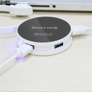

KuWFi USB Hub Multi 4 Ports Circular Slim USB HUB High Speed Splitter Cable Adapter for Laptop Macbook Mobile Data Transmission