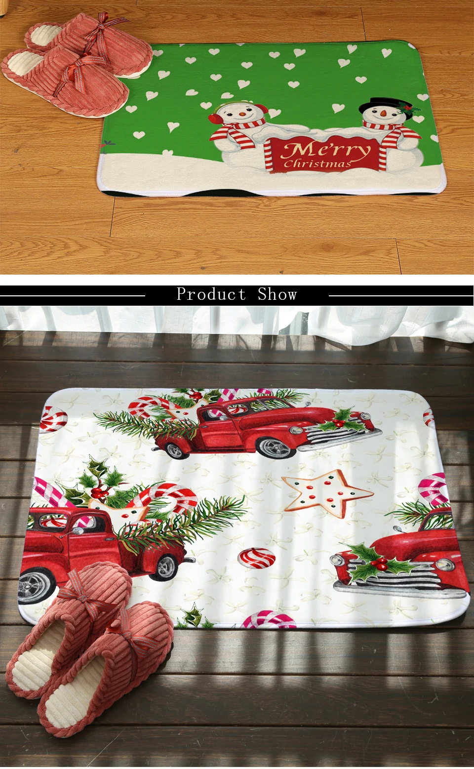 Miracille Рождественский дверной коврик с принтом Санты, коврик для ванной, коврик для туалета, домашний декор, кухонный коврик, забавные напольные коврики для улицы