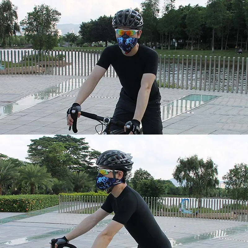 

Outdoor Cycling Half Face Mask Dust Windproof Anti Pollen Allergy Activated Carbon Masks Filter Sports Riding Running Hi 888