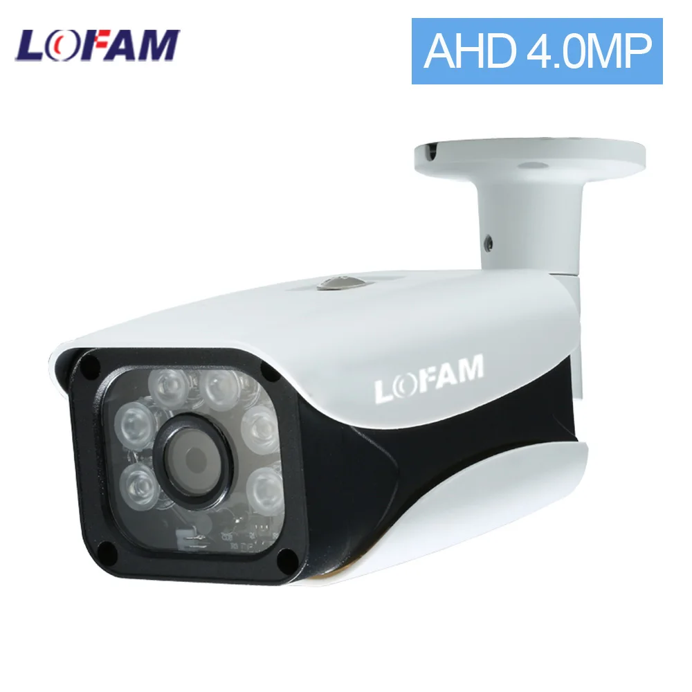 LOFAM 4MP AHD камера CCTV 4.0MP камера наблюдения наружная крытая Водонепроницаемая цилиндрическая аналоговая камера безопасности дневное ночное видение до 50 м