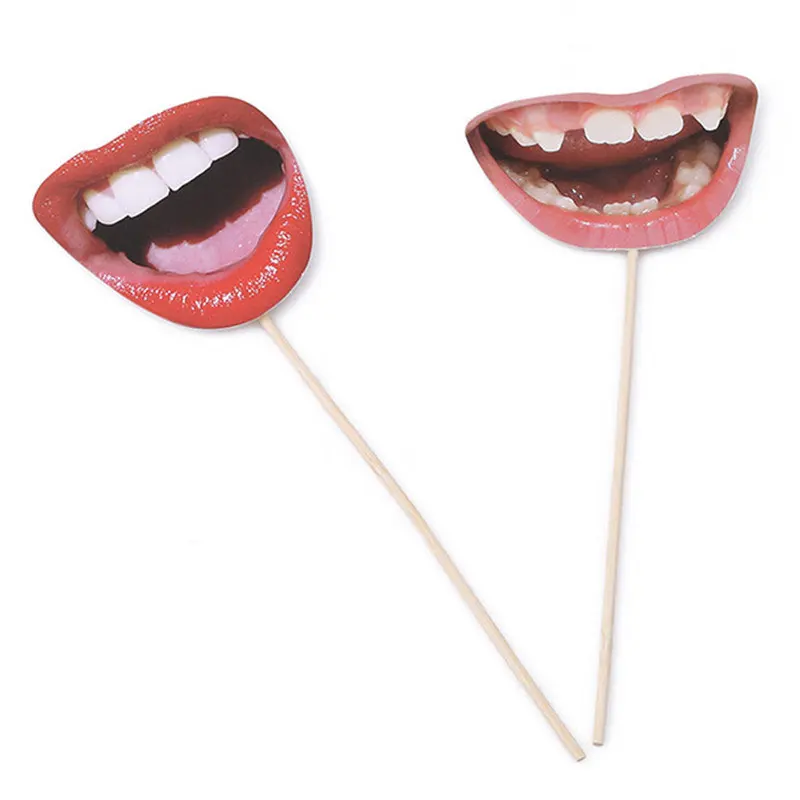 20Pcs Funny Lip Mouth DIY Photo Props Booth Women Girls Wedding