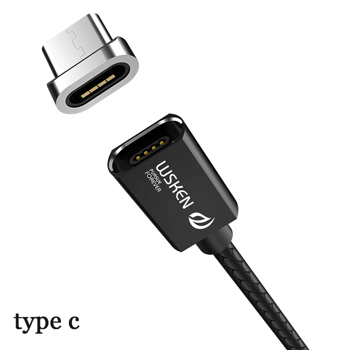 WSKEN кабель Micro USB Магнитный зарядный кабель для iPhone Xs Max Xr type C USB C Быстрая зарядка данных для samsung S9 Note8 S8 type-C - Цвет: type c with 1 plug