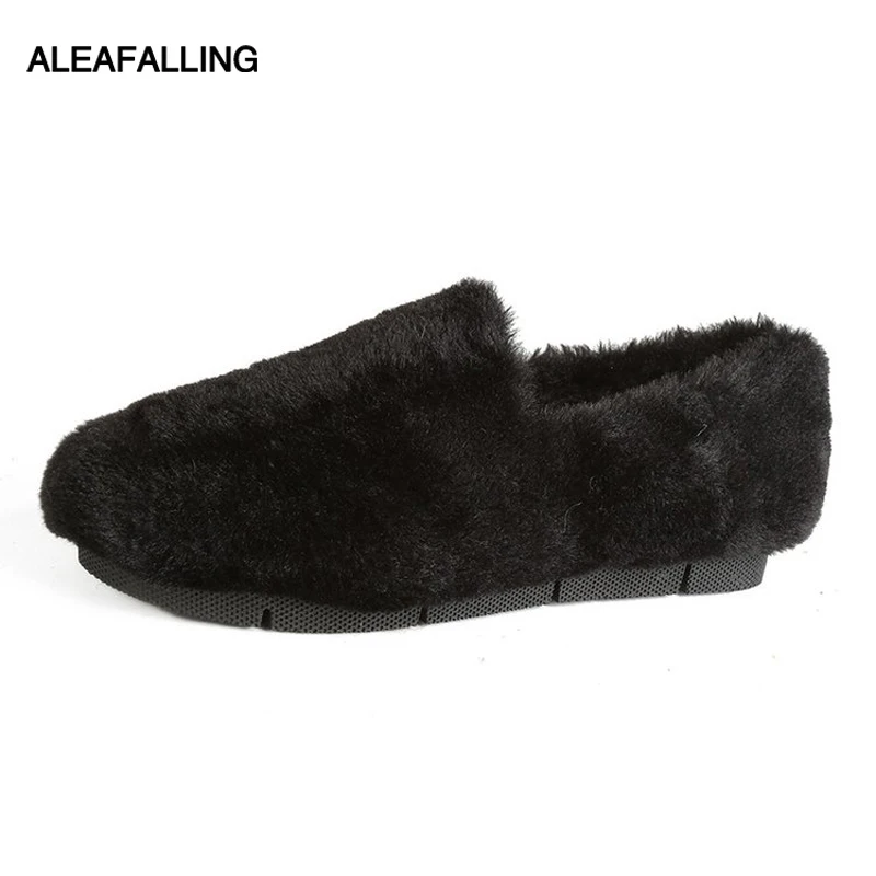 D'hiver Femmes Sur Fille Respirant De leopard Troupeau Smart noir Beige Fl84 Courte Peluche Chaussures Aleafalling Zapatos Mujer Confortable Glissement Plat kaki qZS5d