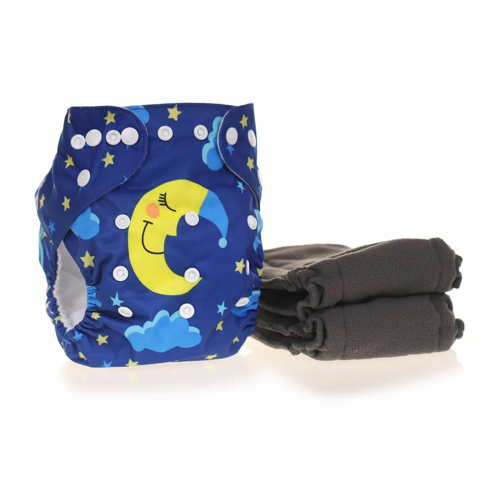 Collocation 2pcs 5 layer of bamboo charcoal fiber diapers Strong water