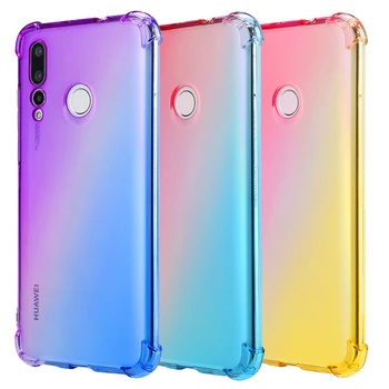 

100pcs Gradient Air Cushion Shockproof Case For Huawei P40 Pro P30 P20 Mate 30 20X Lite Nova 6 5i Y9 Prime Soft Silicone Cover