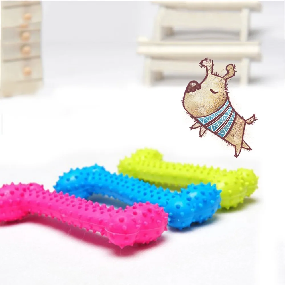 Buy 3 Colors Pet Toy Dog Chew Bones Molar Teeth Clean