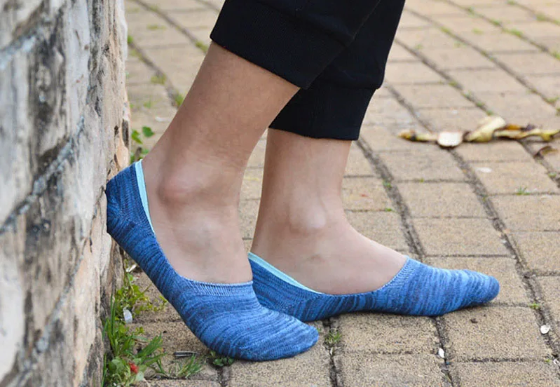 6 пар весенние и летние носки бесплатная линией входа Для мужчин силиконовой резины противоскользящие стелс носки имитация грубой иглы