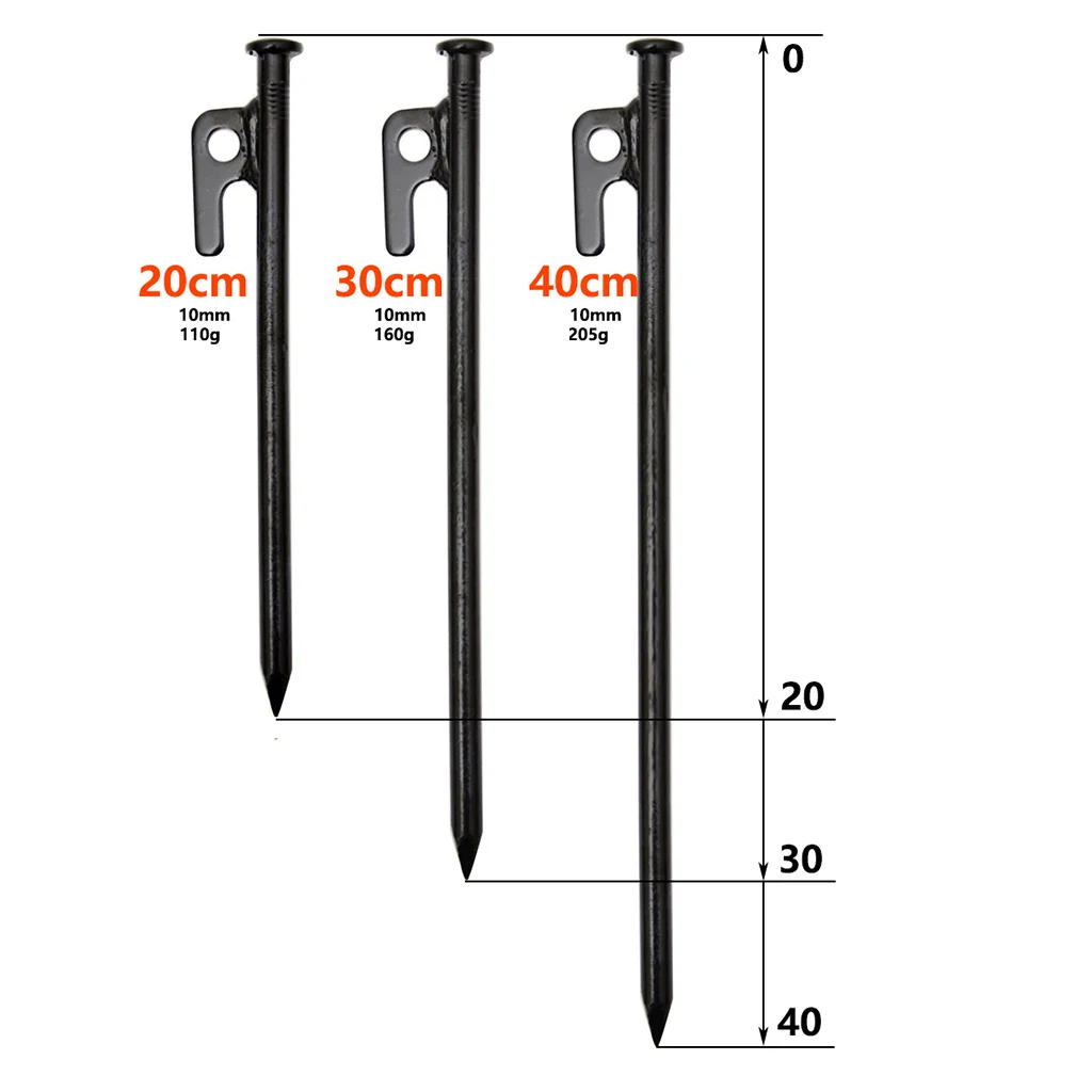 MagiDeal 4pcs Forged Steel Tent Pegs Unbreakable Inflexible Heavy Duty Camping Stakes Camping Stakes Tent Accessories