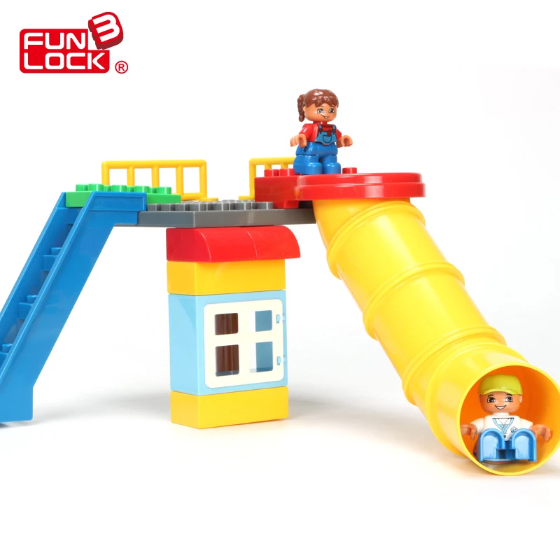 Детский пластиковый конструктор Funlock Duplo 4 шт.|duplo slide|in blockssliding block |