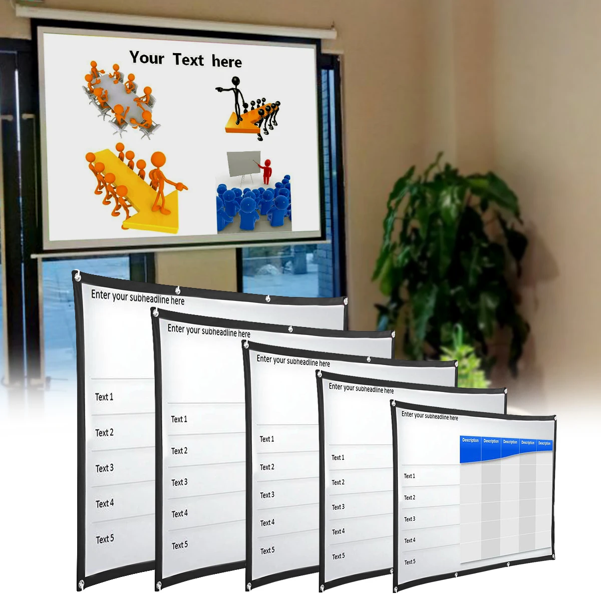 Дешево 60, 72, 84, 100, 120 дюймов, 169, портативный проектор, экран, проекция, HD, домашний кинотеатр, складной экран, холст для проектора