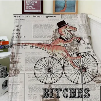 

Blankets Comfort Warmth Soft Cozy Air conditioning Easy Care Machine Wash Funny Dinosaur Cycling Bicycle