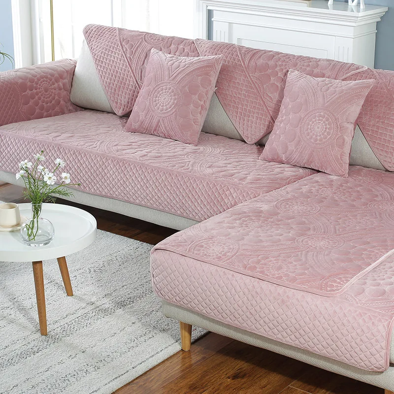 Плюшевый чехол для дивана, 3D Цветочный секционный современный чехол, плотная ткань, чехол для дивана, полотенце для гостиной, украшение для дивана, 1 шт