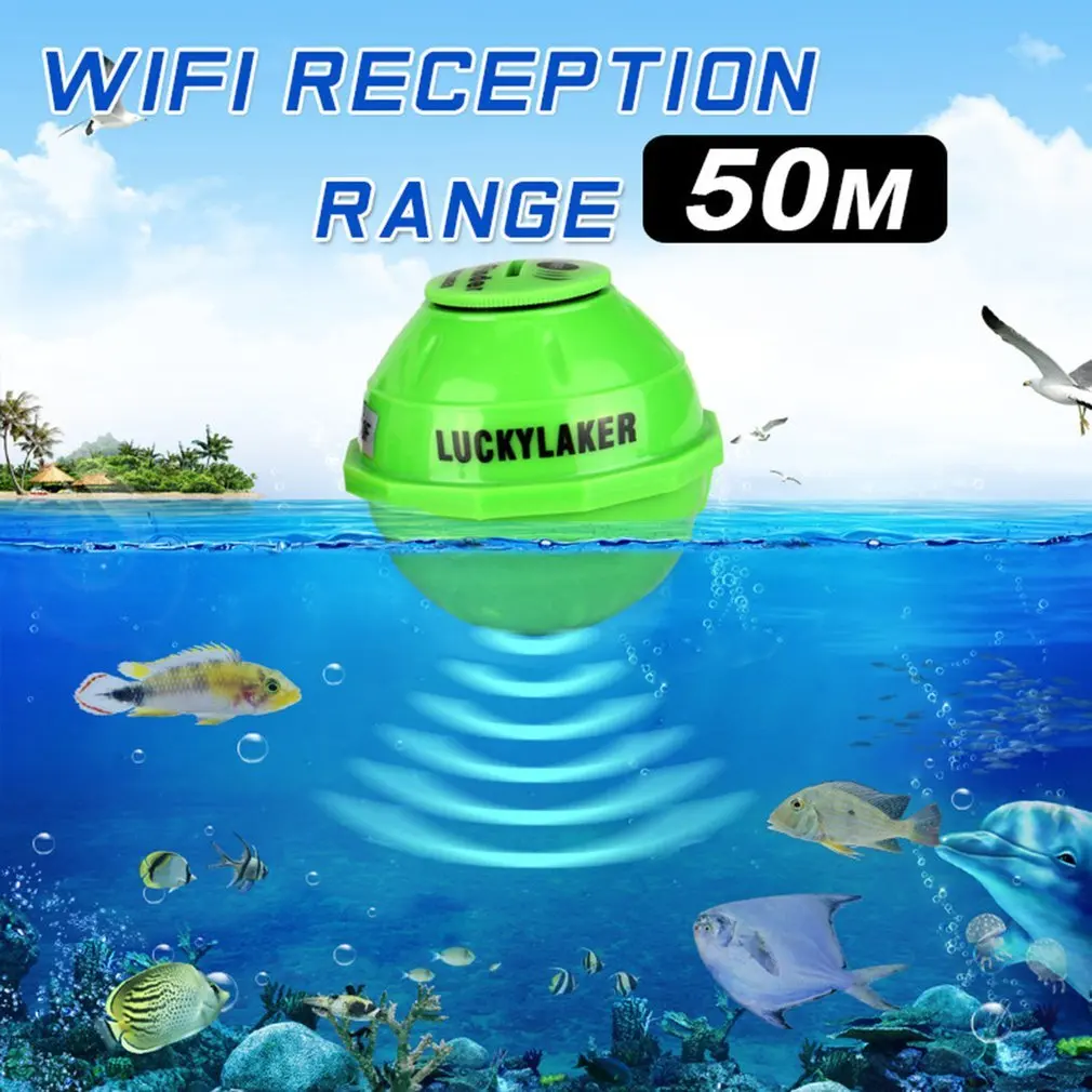صياد السمك سونار اللاسلكية WIFI 50 M/130ft سمك البحر كشف مكتشف الصيد سونار الروبوت IOS محظوظ FF916