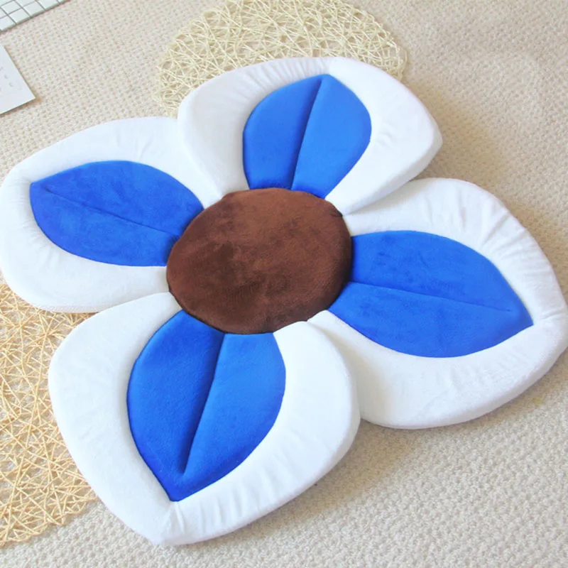 Baby Blooming Flower Bathtub Foldable Appease Bath Tub Infant Newborn Bath Seat Cushion Non-slip Soft Shower Seat Pad Accessory - Цвет: Dark Blue