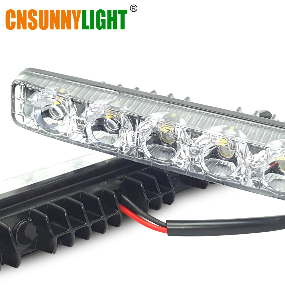 

CNSUNNYLIGHT Waterproof LED Day Time Running Lights DRLs Fog Lamp White 6000K Super Bright 12V Universal for Car Light Styling