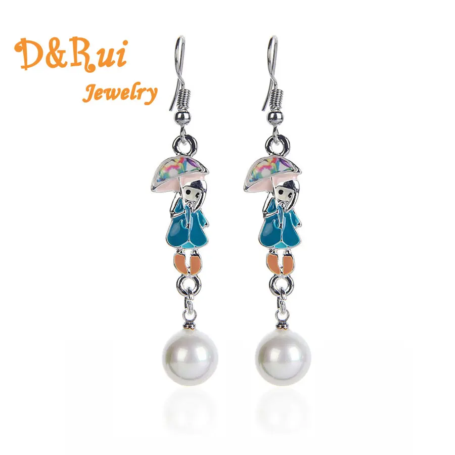 

Fashion Earrings For Women 2019 Statement Blue Luxury Pendientes Mujer Shell Pearl Earings Drop Earring Gifts For Girls Jewelry