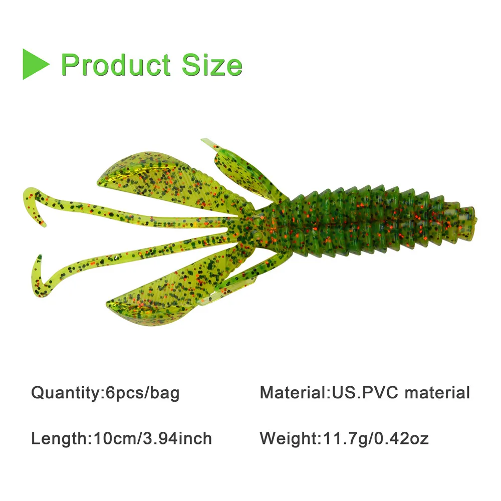 24 шт./лот, 10 см, 11,7 г, мягкая искусственная приманка для ловли лобстера, приманка для ловли окуня, Техасские снасти, приманка для раков, креветок, приманка для рыбалки