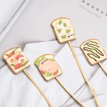 

3pcs Korea Creative Stationery Maihe See my mood Breakfast Diary Long tail magnetic bookmark 7.5g
