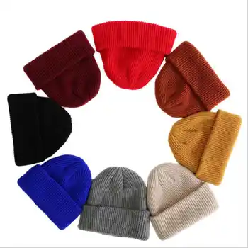 

WZCX 2019 New Fashion Solid Color Autumn Winter Knitted Hat Casual Tide Unisex Korean Version Adult Cap Hip Hop Cap