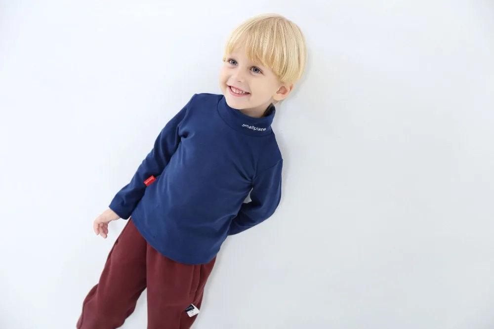 Новый 100% хлопок детская футболка ярких цветов Водолазка с длинным рукавом для мальчиков и девочек детские пуловеры для мальчиков и девочек