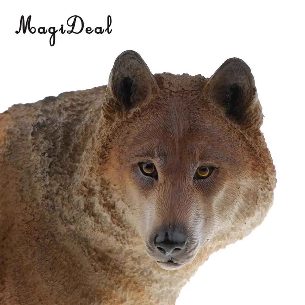 MagiDeal PVC Realistic Animal Model Figurine Action Figures Playset Kids Toy Table Ornament Home Decor Wolf 2Colors