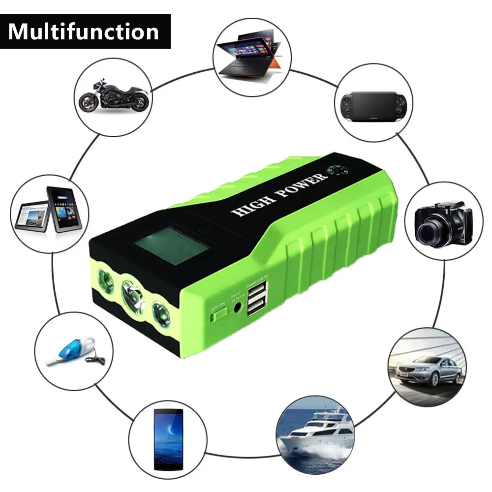 Multifunction Charger Battery Emergency Portable Power Bank Pack Booster Buster High Power Car Jump Starter 12V Starting Device Multifunction Charger Battery Emergency Portable Power Bank Pack Booster Buster High Power Car Jump Starter 12V Starting Device