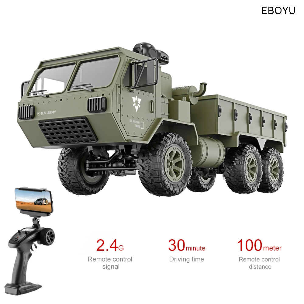 Военный грузовик EBOYU FY004AW США 1:16 2 4G высокая скорость 15 км/ч | Отзывы и видеообзор