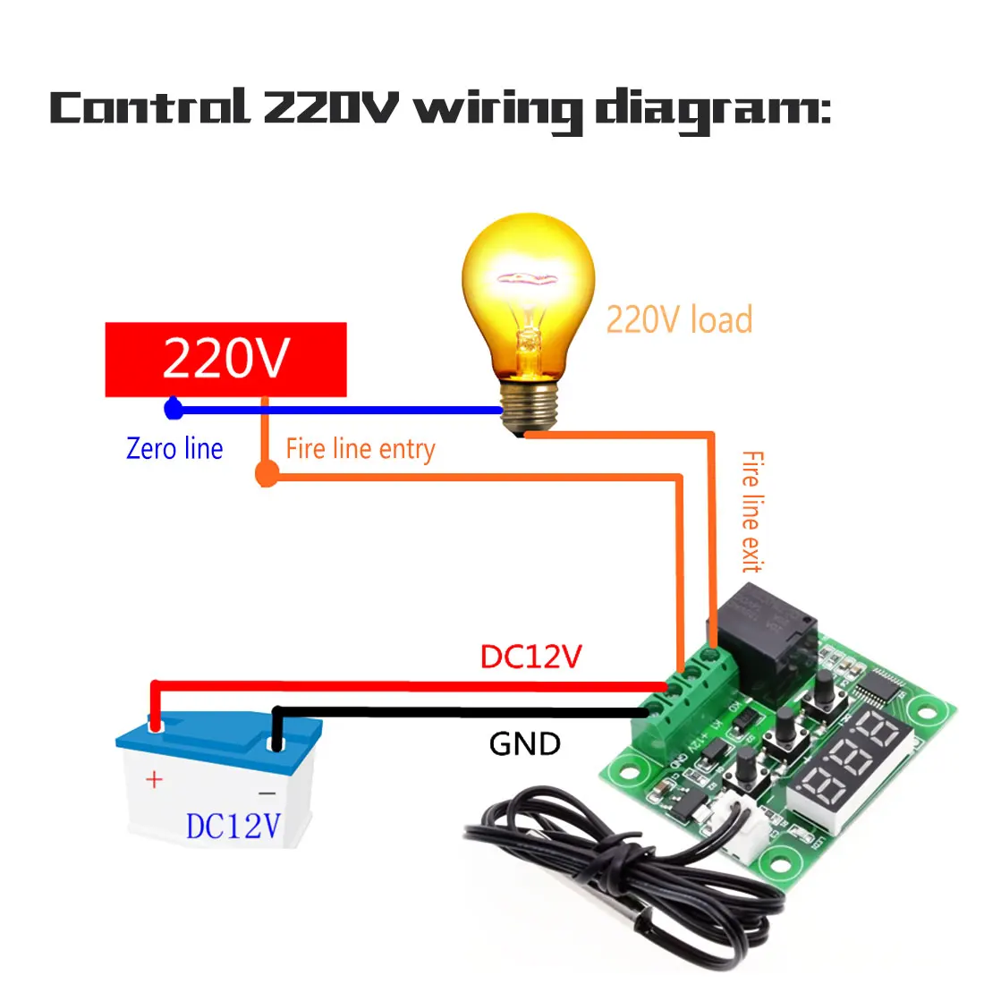 1 шт. W1209 DC 12 V/24 V температура отопления охлаждения термостат контроль температуры Переключатель Регулятор температуры термометр термо контроллер