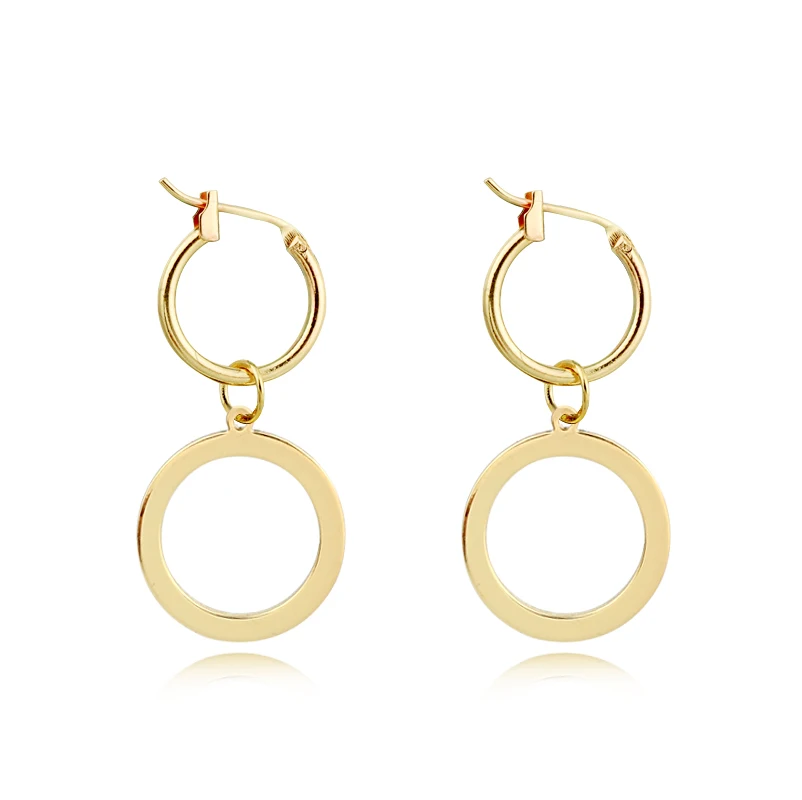 1Pair Simple Cute Charm Endless Hollow Circle Hoop Earrings With