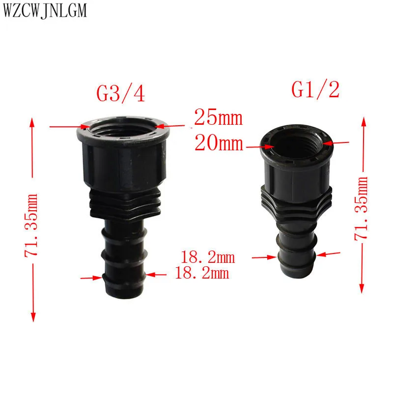Садовый полив DN16 DN20 фитинг 1/" 3/4" гнездовой соединитель колючий пластиковый шланг для полива запасных частей 2 шт